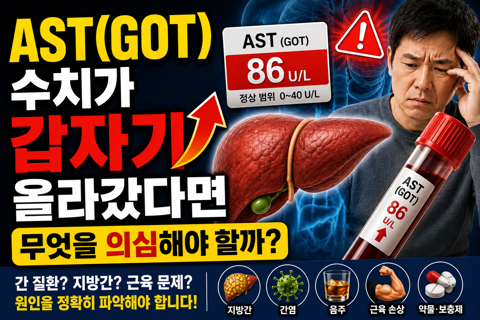 AST 가 올라갔다면 의심해야할 증상